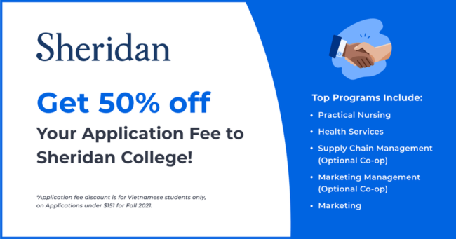 Sheridan Application Fee 50% Off
